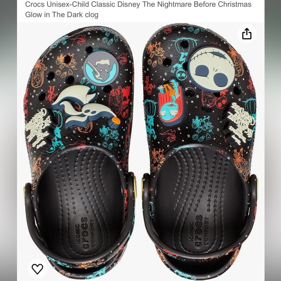 Child’s Unisex Nightmare Before Christmas Glow In The Dark Crocs Clog - Picture 6 of 12